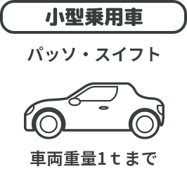 小型乗用車 パッソ・スイフト 車両重量1tまで