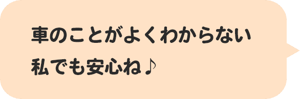 車のことがよくわからない私でも安心ね♪